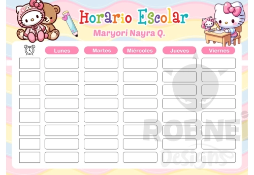 Hello Kitty Horario Escolar